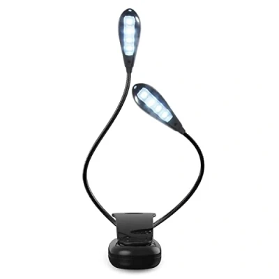 Immagine di Doppia Testa 8 LED Luce da Lettura,Lampada Lettura Ricaricabile USB, per Libri a Letto, Portatile Lampada Libro con Clip la cura degli occhi E Reader, Studio,Letto,Viaggi,Tablet