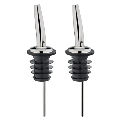 Immagine di Westmark 2 Beccucci per Bottiglie di Liquori, Olio e Aceto, Metallo/Acciaio Inossidabile, Tappi in Plastica, Inox Gastro, Argento, 47322280