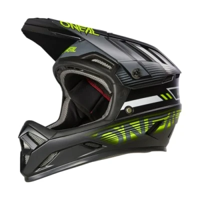 Immagine di O&#039;NEAL Casco da mountain bike MTB MX Standard di sicurezza EN1078, aperture ventilazione per flusso d&#039;aria e raffreddamento Backflip ECLIPSE V.23 Adulto Grigio Giallo Neon XL