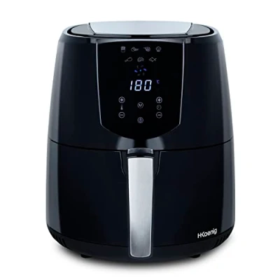 Immagine di H.KOENIG Friggitrice ad aria FRY800, capacità 4 L, 7 programmi di cottura, temperatura regolabile da 80C a 200C, touch screen, cestello rimovibile, lavabile in lavastoviglie, 1400 W