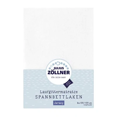 Immagine di &#039;Julius Zöllner 8390347100 panno con angoli in Jersey, adatto per box materassi 68 x 90 fino a 100 cm, Bianco, Bianco