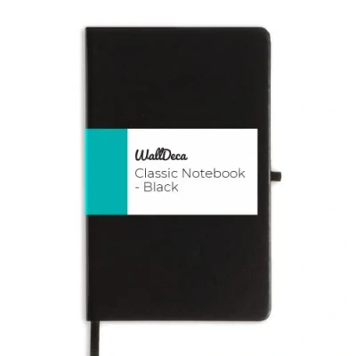 Immagine di WallDeca Taccuino Tascabile a Righe (21 x 13 cm) Quadernino con Copertina Rigida e 240 Pagine Carta Avorio da 80 GSM Piccolo Ideale per Scuola, Lavoro, Bullet Journal Appunti (Nero)