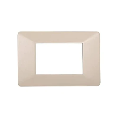 Immagine di Placca Compatibile Con Vimar Plana, Placche In Plastica, 1 Pezzo (3 Posti/Moduli,Sabbia)