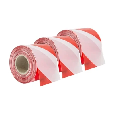 Immagine di IMBALLAGGI 2000 Nastro Segnaletico Bianco e Rosso Ideale per Segnalare Zone Pericolose ed Inaccessibili 7cm x 200mt 3 Pezzi