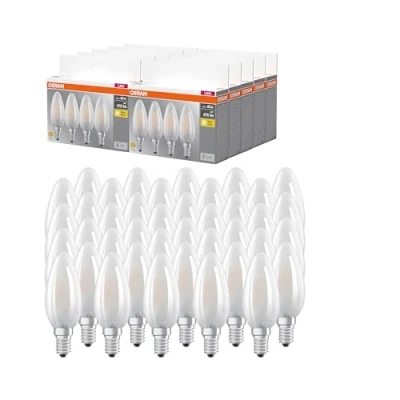 Immagine di OSRAM LAMPADE LED, forma classica mini candela, 40W, 2700K, confezione da 40