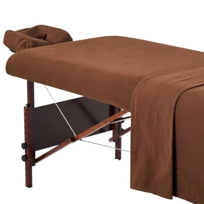 Immagine di Master Massage Set di 3 rivestimenti in flanella, per lettino da massaggio, cotone, colore: marrone
