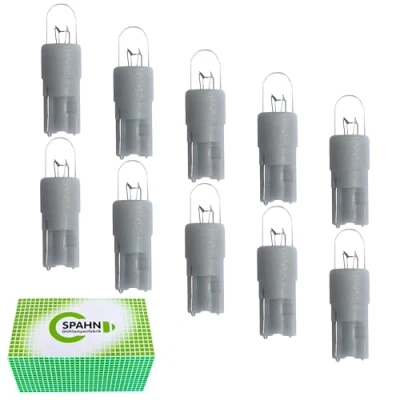 Immagine di Spahn 10 lampadine a incandescenza, 12 V, 0,5 W, W2 x 4,6D, con base in plastica, Volt, Watt, colore grigio