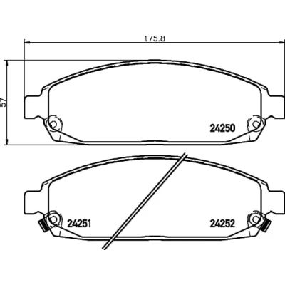 Immagine di HELLA 8DB 355 012 101 Kit pastiglie freno con segnalatore acustico usura JEEP: GRAND CHEROKEE 3, Commander