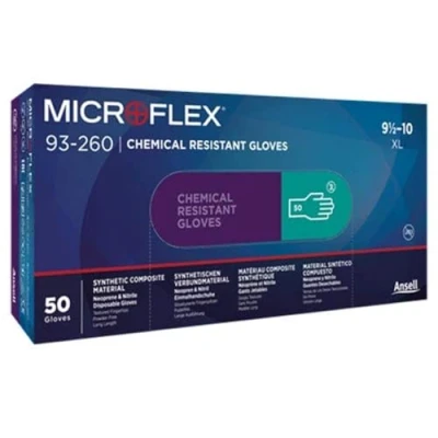 Immagine di Microflex 93260100 93 260 Guanti monouso a triplo strato da 7,8 Mil in neoprene e nitrile, taglia L
