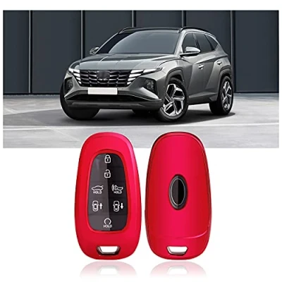 Immagine di SHAOHAO Custodia per chiavi auto in silicone TPU Hyundai Tucson NX4 2021 2022 2023 2024 IONIQ 5 (rosso)