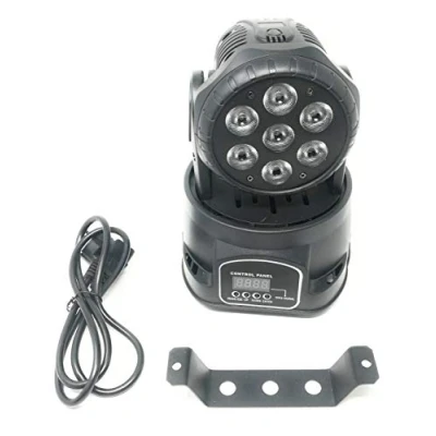 Immagine di PROIETTORE Led RGB TESTA ROTANTE MOBILE EFFETTI DISCO 7 10W wash DMX