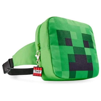 Immagine di Minecraft Marsupio Ragazzo con Cinturino Regolabile, Creeper Tracolla Bambino Regali per Gamer (Verde)