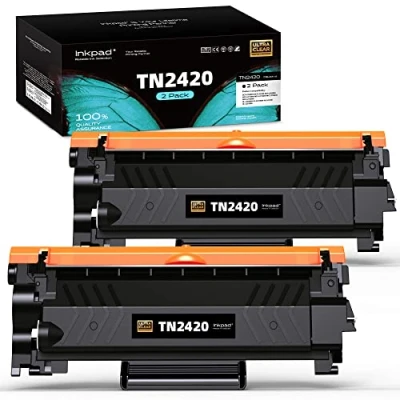 Immagine di iNKPAD TN2420 Compatibile Cartuccia di Sostituzione per Toner Brother MFC L2710DW L2710DN L2750DW HL L2350DW DCP L2510D L2530DW TN 2420 TN2410 (2 Nero)
