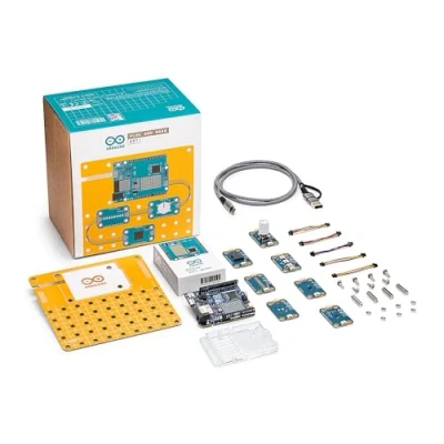 Immagine di Arduino Plug and Make Kit [AKX00069] Il modo più facile per iniziare con Arduino, completo basato su Uno R4 WiFi e 7 Modulini