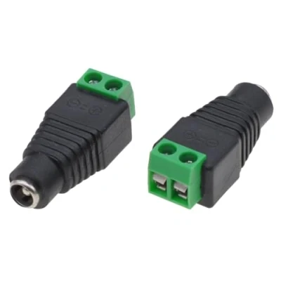 Immagine di Techly 363364 Adattatore Alimentazione Plug DC 2.5x5.5mm Femmina Terminal Block 2 Pin Nero/Verde