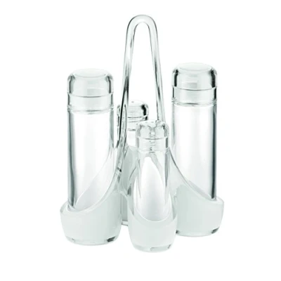 Immagine di Guzzini Menage Set Olio Aceto Sale e Pepe Glam/Vintage, Trasparente, 18.5 x 14 h24 cm