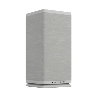 Immagine di Fractal Design Mood Light Gray PC Case Sleek Fabric Design, 180mm Top Fan, Conceals 325mm Graphics Card, m ITX Motherboard Compatible, Easy Access Build, Efficient Cooling