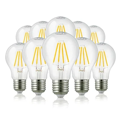 Immagine di Hellum Lampadina Filamento LED, Dimmerabile 3 pezzi, 7W equivalenti a 60W, con attacco E27, 806 lumen, Luce bianca calda 2700K, Forma A60, vetro opaco, senza sfarfallio, 206517