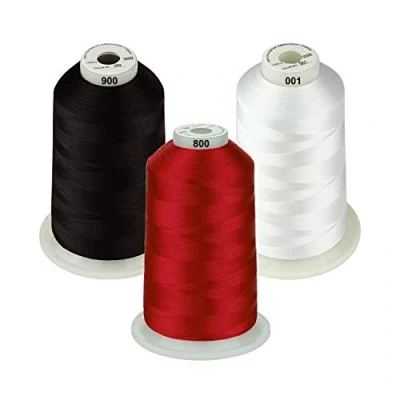 Immagine di Simthread 33 selezioni Vari colori assortiti confezioni di filo per macchina da ricamo in poliestere enorme bobina 5500Y macchine cucire multiuso colore essenziale 1