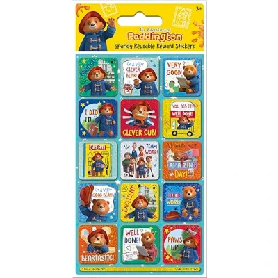 Immagine di Paper Projects 01.70.12.049 Adventures of Paddington Sparkly Reward Stickers Prodotto con licenza ufficiale Riutilizzabili su superfici non porose, 19,5 cm x 9,5