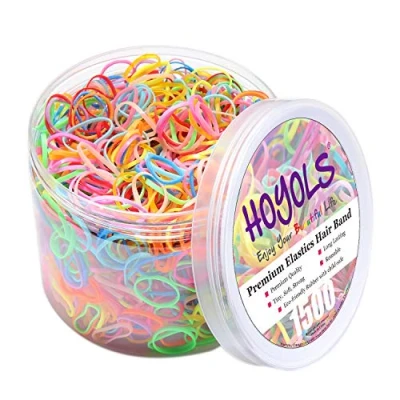 Immagine di Hoyols Elastici per capelli in gomma coda di cavallo, confezione da 1500 pezzi