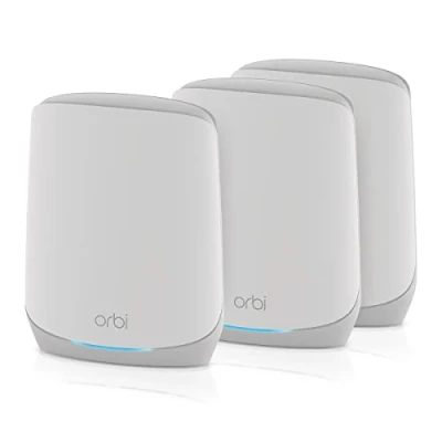 Immagine di NETGEAR Orbi Mesh WiFi 6 RBK763S Triband AX5400, Router con 2 satelliti, copertura fino a 525 m2 e 75 dispositivi, velocità 5.4 Gbps