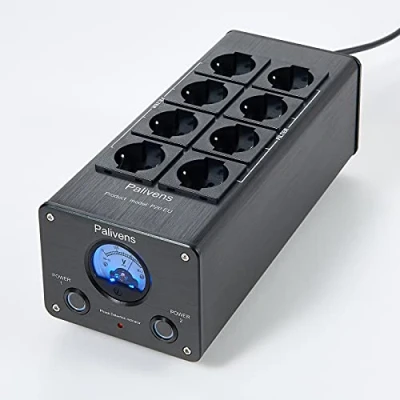 Immagine di Pailvens multipla con filtro di rete HiFi, presa antidisturbo 8x lettura del puntatore, protezione da sovratensione, carico fino a 15 A, argento