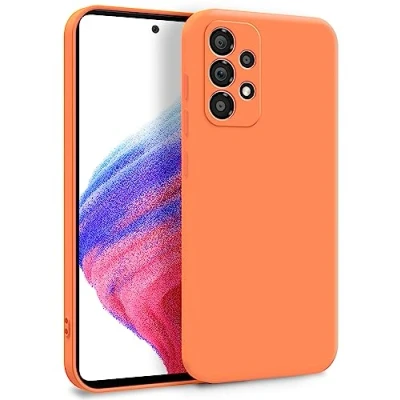 Immagine di MyGadget Cover per Samsung Galaxy A53 5G Custodia in Silicone Morbido a Doppio Strato Case con Protezione Fotocamera &amp; Fodera Interna Antigraffio Arancione