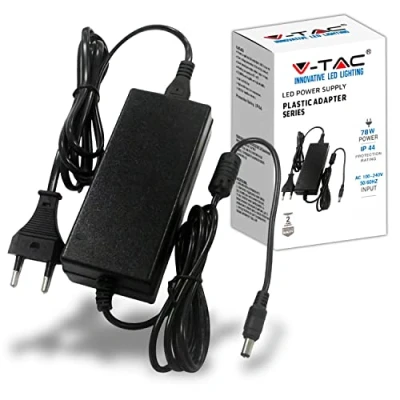 Immagine di V TAC Alimentatore 12V 78W 6,5A con Jack 2.1 per Telecamere, Strisce LED, Modem Trasformatore Plug&amp;Play Spina Corrente Casa Schermi, Apparecchiature Elettroniche Input AC 100 240V