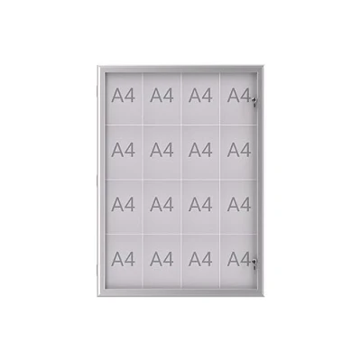 Immagine di Maul Vetrina informativa MAULexcite adatto per formato carta: 16 x DIN A4 allesterno con protezione dalla pioggia 6654408 Alluminio Argento 1 pz.
