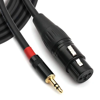 Immagine di NANYI 3,5 mm TRS Stereo Maschio a XLR Femmina Cavo di interconnessione audio microfono, adatto per iPod, telefono cellulare, altoparlanti attivi, palco,DJ,console da studio, 1,5 Meter