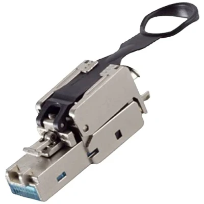 Immagine di BKL Electronic Spina RJ45, SENZA ATTREZZI, EASY PULL, STP, CAT 6 10121203 dritta Numero di poli 8P8C Argento 1 pz.