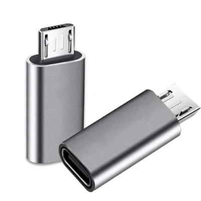 Immagine di iJiZuo Adattatore Micro USB a C [2 Pezzi], (Maschio) (Femmina) Trasferimento Dati, per Galaxy S7/S7 Edge/S6/J7, LG G4, Hua Wei P10/ P9 Lite Grigio