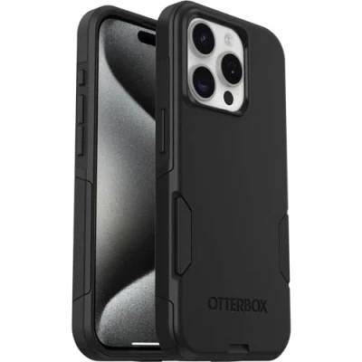 Immagine di OtterBox Cover per iPhone 15 Pro Commuter, resistente a shock e cadute, testata 3x vs le norme anti caduta MIL STD 810G, Nero, Senza Retail Package