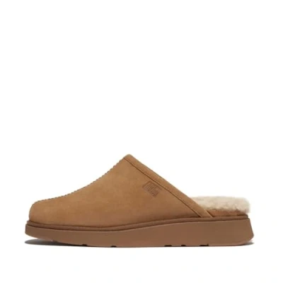 Immagine di Fitflop Gen FF Pantofole da Uomo Foderate in Montone Scamosciato, Peltro Nero, 42 EU