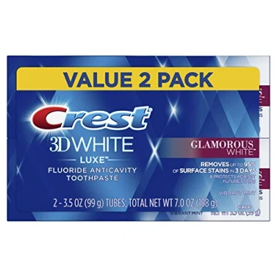 Immagine di Crest Twin Pack 3D White Luxe Glamorous Toothpaste, 3.5 Ounce Each, 2