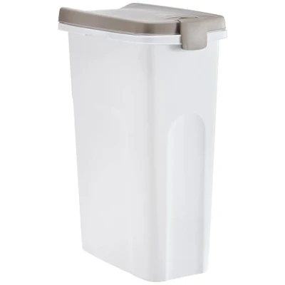 Immagine di Stefanplast 3812201 Contenitore Pet Food in Polipropilene Bianco con Coperchio A Chiusura Ermetica Tortora Lt 40