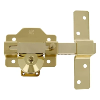 Immagine di amig Serratura da sovrapposizione per porte con cilindro di sicurezza e chiusura apertura in acciaio finitura martele, 88 x 153 mm, 70 include 5 chiavi a maglia