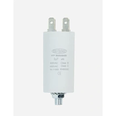 Immagine di EDI TRONIC condensatore di avviamento per motore, 3µF 450V presa M8 con connettore piatto 6,3mm