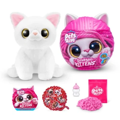 Immagine di Pets Alive Smitten Kittens Surprise, Sissy, Nurture Play, Soft Toy Unboxing, Interactive, 10 Sounds, Ultra Plushies, Adopt Electronic Pet Kitten (Sissy)