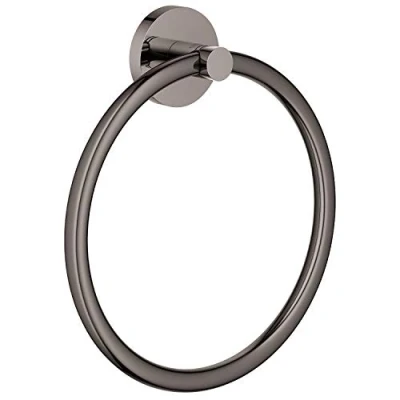 Immagine di Grohe 40365A01 Essential New Porta Salviette ad Anello, Finitura Lucida, Hard Graphite, Large