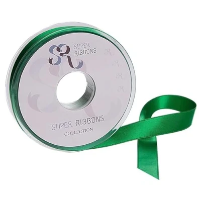 Immagine di SR SUPER RIBBONS®™ Nastro di raso double face, lunghezza 20 m, larghezza 10 mm, colore: verde