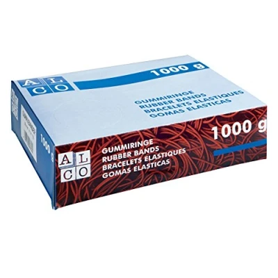 Immagine di Alco Albert 759 elastici in gomma, 100 X 5 mm, 1 kg, Rosso