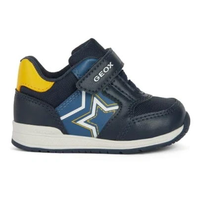 Immagine di Geox B Rishon Boy A, Scarpe da Ginnastica Bimbo 0 24, Navy Yellow, 19 EU