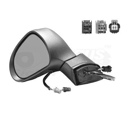 Immagine di Specchio retrovisore esterno Van Wezel 4029817 Sx con la prima mano completo, convesso, per regolazione elettrica specchio, ribaltabile/ripie