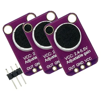 Immagine di Fasizi 3 pz Electret Microfono Amplificatore MAX4466 Modulo Regolabile Guadagno Blu Breakout Board per Arduino