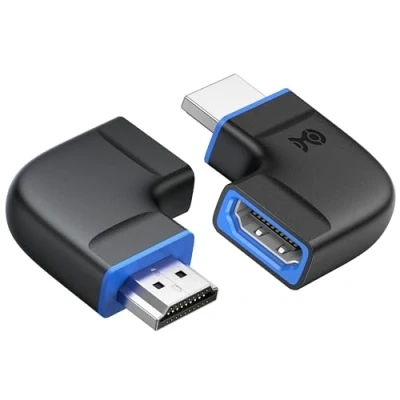 Immagine di Cable Matters Combo Pack Adattatori HDMI 8K@60Hz / 4K@120Hz 270 e 90 gradi con HDR (Adattatore 8K angolo retto/Adattatore gradi) colore nero
