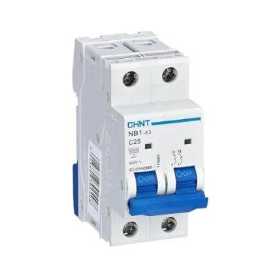 Immagine di CHINT 51210 NB1 63/C32 2P 6 INTERRUTTORE MAGNETOTERMICO 32A CURVA C 6KA 18033