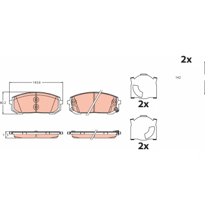 Immagine di TRW GDB2492 Kit pastiglie freno con segnalatore acustico usura