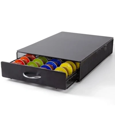 Immagine di SYSYLY Cassetto Porta Cialde caffè,Porta Capsule per caffè Compatibile con Dolce Gusto,Nespreso Vertuo Capsules,Capacità: 40 capsule,Nero.